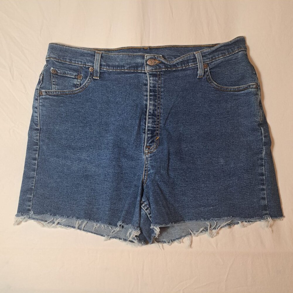 Levis 550 Denim Jean Shorts Womens 16 Blue Relaxed‎ Stretch High Waist Casual